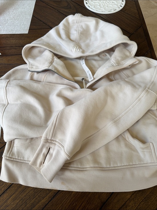 lululemon athletica Other - lululemon athletica Cream Half-Zip Hooded Pullover